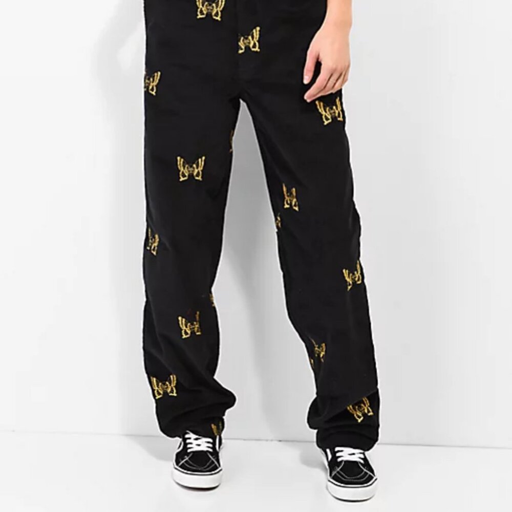 Lurking Class Corduroy Whimsigoth whimsical goth butterfly skull pants 0 grunge